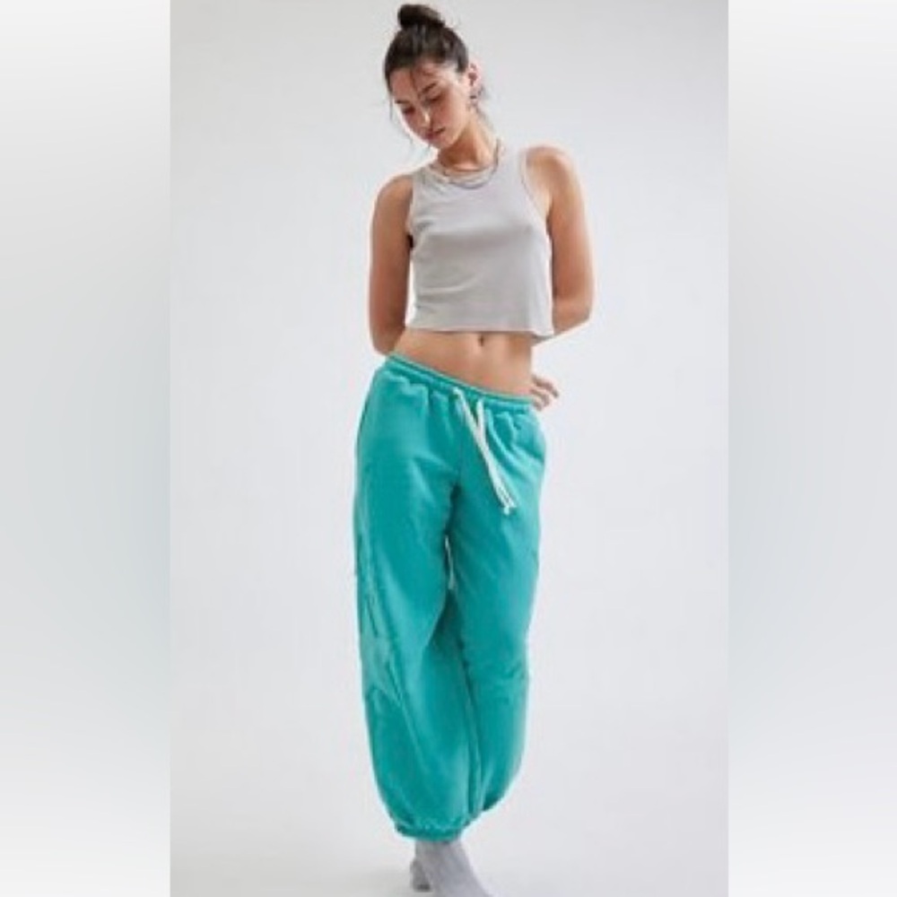 Urban Outfitters Teal Drawstring Track Pants